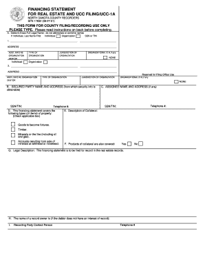 North Dakota UCC-1A Financing Statement