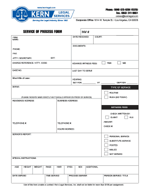 Service of Process Form