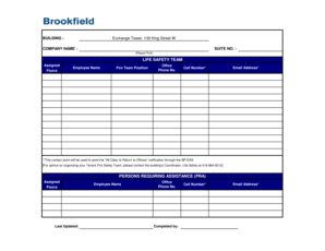 Tenant Fire Safety Team Form