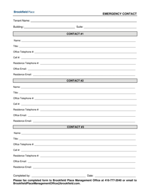 Emergency Contact Form