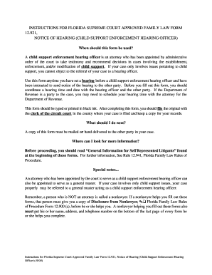 Florida Notice of Hearing Child Support Enforcement