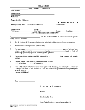 Motion for Genetic Testing