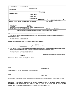 Temporary Restraining Order