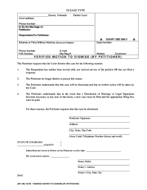 Verified Motion to Dismiss