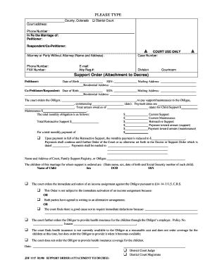 Colorado Child Support Order