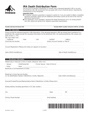 IRA Death Distribution Form