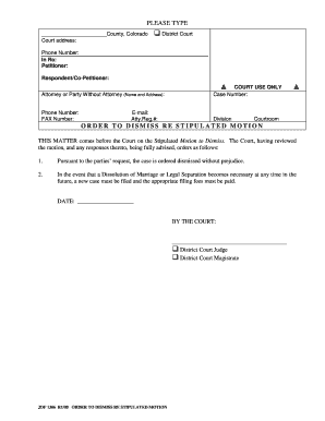 Order to Dismiss Stipulated Motion