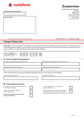 Change of Name Form