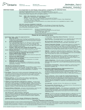 Ontario Limited Partnership Declaration Form 3