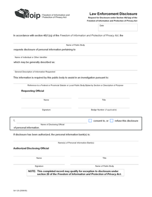 Law Enforcement Disclosure Request Form