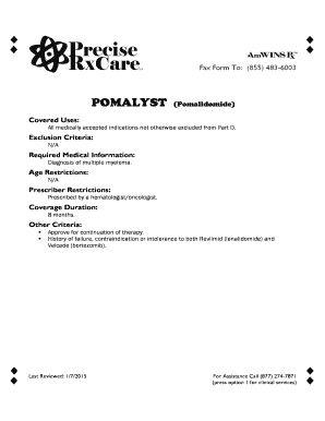 Prior Authorization Request for Pomalyst