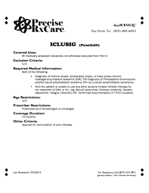 Prior Authorization Request for ICLUSIG