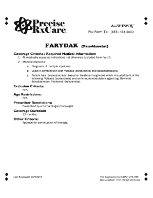 Farydak Prior Authorization Request