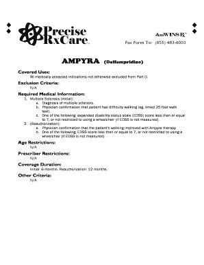 Ampyra Prior Authorization Request Form
