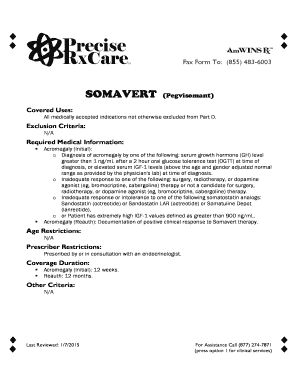 Prior Authorization Request for Somavert