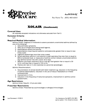 Xolair Prior Authorization Request Form