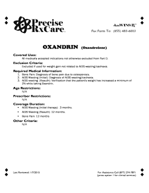 Oxandrin Prior Authorization Request