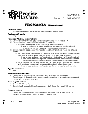 Promacta Prior Authorization Request