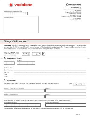 Change of Address Form