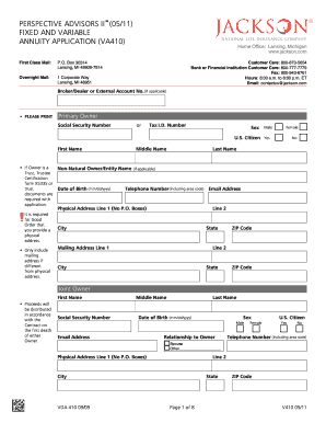 Annuity Application Form VA410