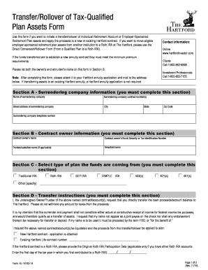 Transfer/Rollover of Tax-Qualified Plan Assets Form