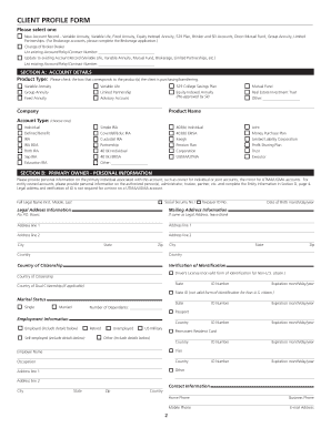 Client Profile Form Instructions