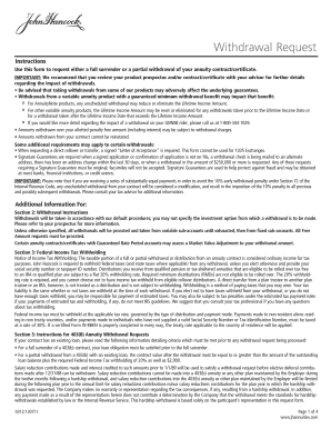 Annuity Withdrawal Request Form