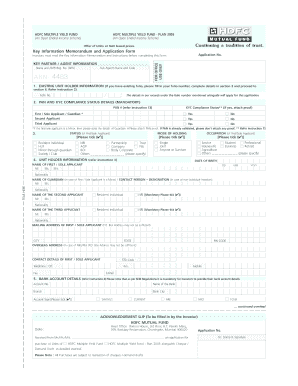 HDFC Multiple Yield Fund Application Form