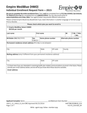 Empire MediBlue HMO Enrollment Form