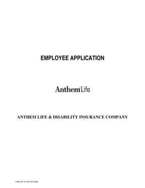 Employee Application for Anthem Life & Disability Insurance