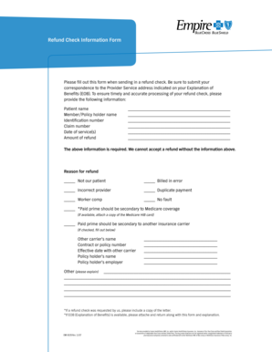 Refund Check Information Form