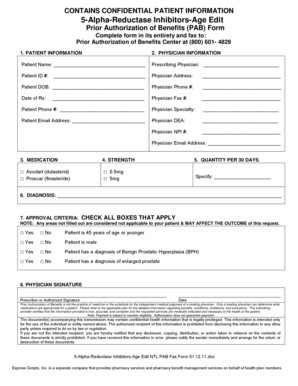 Prior Authorization of Benefits Form