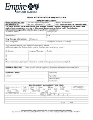 Prior Authorization Request Form