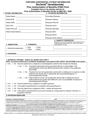 Revlimid Prior Authorization Form