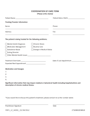 Coordination of Care Form