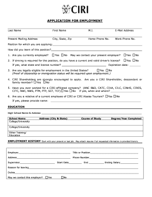 Application for Employment