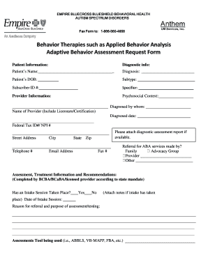 Adaptive Behavior Assessment Request Form