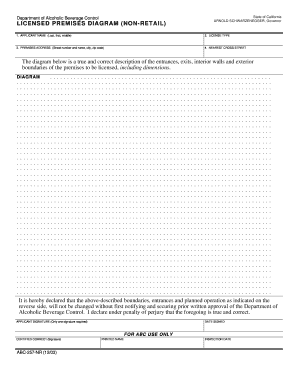 California Non-Retail License Premises Diagram