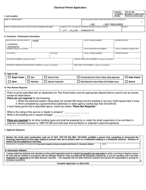 Electrical Permit Application