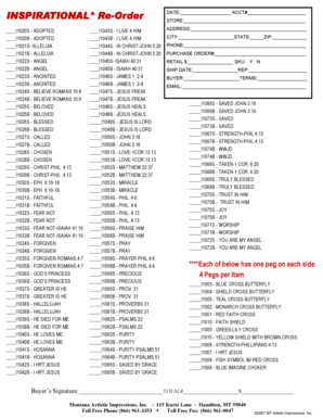 Inspirational Re-Order Form