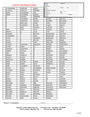 Scriptz Reorder Form
