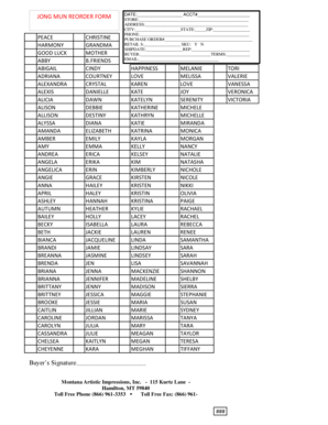 Jong Mun Reorder Form