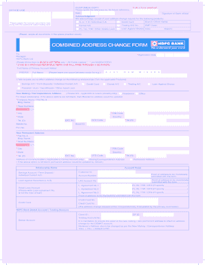 HDFC Bank Combined Address Change Form