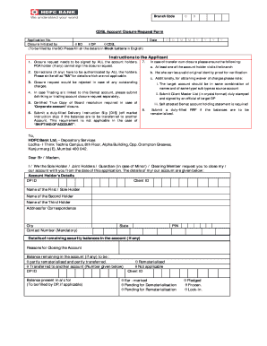 CDSL Account Closure Request Form