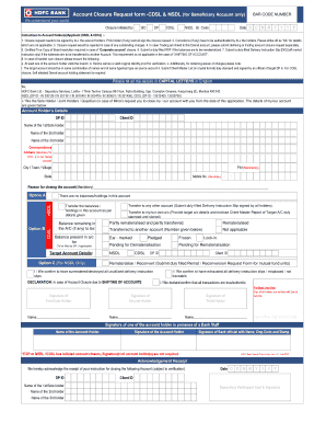 Account Closure Request Form