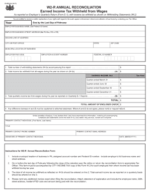 W2-R Annual Reconciliation Form