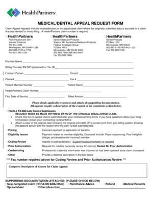 Medical/Dental Appeal Request Form