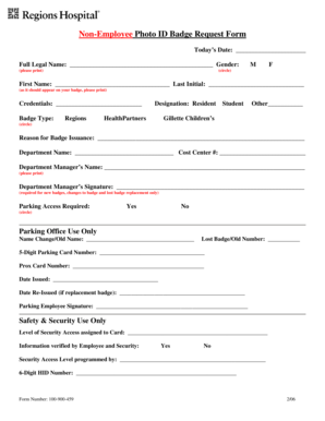 Non-Employee Photo ID Badge Request Form