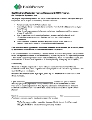 HealthPartners Medication Therapy Management Agreement