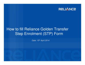 Reliance Golden Transfer STP Form